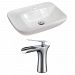 AI-17845 - American Imaginations - 23.5 Inch Above Counter Vessel Set For 1 Hole Center Faucet - Faucet IncludedChrome/White Finish -