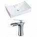AI-17821 - American Imaginations - 26 Inch Above Counter Vessel Set For 1 Hole Center Faucet - Faucet IncludedChrome/White Finish -