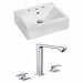 AI-17850 - American Imaginations - 20.25 Inch Wall Mount Vessel Set For 3H8-in. Center Faucet - Faucet IncludedChrome/White Finish -