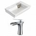 AI-17823 - American Imaginations - 26 Inch Above Counter Vessel Set For 1 Hole Center Faucet - Faucet IncludedChrome/White Finish -