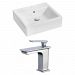 AI-17806 - American Imaginations - 21 Inch Above Counter Vessel Set For 1 Hole Center Faucet - Faucet IncludedChrome/White Finish -