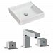 AI-17843 - American Imaginations - 17.5 Inch Above Counter Vessel Set For 3H8-in. Center Faucet - Faucet IncludedChrome/White Finish -