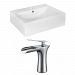 AI-17976 - American Imaginations - 20.25 Inch Above Counter Vessel Set For 1 Hole Center Faucet - Faucet IncludedChrome/White Finish -