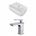 AI-17910 - American Imaginations - 17.5 Inch Above Counter Vessel Set For 1 Hole Left Faucet - Faucet IncludedChrome/White Finish -