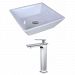 AI-17953 - American Imaginations - 15.75 Inch Above Counter Vessel Set For Deck Mount Drilling - Faucet IncludedChrome/White Finish -