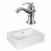 AI-17970 - American Imaginations - 20.25 Inch Above Counter Vessel Set For 1 Hole Center Faucet - Faucet IncludedChrome/White Finish -