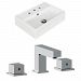AI-17893 - American Imaginations - 19.75 Inch Wall Mount Vessel Set For 3H8-in. Center Faucet - Faucet IncludedChrome/White Finish -