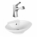 AI-17935 - American Imaginations - 22.75 Inch Above Counter Vessel Set For 1 Hole Center Faucet - Faucet IncludedChrome/White Finish -