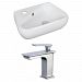 AI-17918 - American Imaginations - 17.5 Inch Above Counter Vessel Set For 1 Hole Left Faucet - Faucet IncludedChrome/White Finish -
