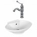 AI-17941 - American Imaginations - 22.75 Inch Above Counter Vessel Set For 1 Hole Center Faucet - Faucet IncludedChrome/White Finish -