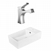 AI-18032 - American Imaginations - 19 Inch Above Counter Vessel Set For 1 Hole Right Faucet - Faucet IncludedChrome/White Finish -