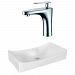 AI-18043 - American Imaginations - 26.25 Inch Above Counter Vessel Set For 1 Hole Center Faucet - Faucet IncludedChrome/White Finish -