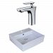 AI-18017 - American Imaginations - 18 Inch Above Counter Vessel Set For 1 Hole Center Faucet - Faucet IncludedChrome/White Finish -