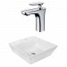 AI-18026 - American Imaginations - 16.5 Inch Above Counter Vessel Set For 1 Hole Center Faucet - Faucet IncludedChrome/White Finish -