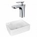 AI-17999 - American Imaginations - 17.25 Inch Above Counter Vessel Set For 1 Hole Left Faucet - Faucet IncludedChrome/White Finish -