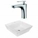 AI-18025 - American Imaginations - 16.5 Inch Above Counter Vessel Set For 1 Hole Center Faucet - Faucet IncludedChrome/White Finish -