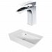 AI-18063 - American Imaginations - 25.5 Inch Above Counter Vessel Set For 1 Hole Center Faucet - Faucet IncludedChrome/White Finish -