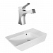 AI-18068 - American Imaginations - 25.5 Inch Above Counter Vessel Set For 1 Hole Center Faucet - Faucet IncludedChrome/White Finish -