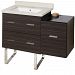 AI-18783 - American Imaginations - Xena - 37.75 Inch Floor Mount Vanity Set For 3H4-in. Drilling with Undermount SinkChrome/Dawn Grey Finish - Xena