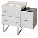 AI-18865 - American Imaginations - Xena - 37.75 Inch Floor Mount Vanity Set For 3H8-in. Drilling with Undermount SinkChrome/White Finish - Xena