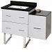 AI-18871 - American Imaginations - Xena - 37.75 Inch Floor Mount Vanity Set For 3H8-in. Drilling with Top and Undermount SinkChrome/White Finish - Xena