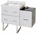 AI-18861 - American Imaginations - Xena - 37.75 Inch Floor Mount Vanity Set For 3H4-in. Drilling with Top and Undermount SinkChrome/White Finish - Xena