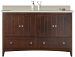 AI-19561 - American Imaginations - Shaker - 59 Inch Floor Mount Vanity Set For 3H4-in. Drilling with Top and Undermount SinkChrome/Walnut Finish - Shaker