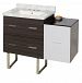 AI-19967 - American Imaginations - Xena - 37.75 Inch Floor Mount Vanity Set For 3H8-in. Drilling with Top and Undermount SinkChrome/White-Dawn Grey Finish - Xena
