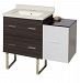 AI-19971 - American Imaginations - Xena - 37.75 Inch Floor Mount Vanity Set For 3H4-in. Drilling with Undermount SinkChrome/White-Dawn Grey Finish - Xena