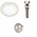 AI-20544 - American Imaginations - 19.5 Inch Oval Undermount Sink Set with Overflow Drain IncludedBrushed Nickel/White Finish -