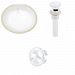 AI-20383 - American Imaginations - 19.5 Inch Oval Undermount Sink Set with Overflow Drain IncludedWhite/White Finish -