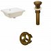 AI-20577 - American Imaginations - 18.25 Inch Rectangle Undermount Sink Set with Overflow Drain IncludedAntique Brass/White Finish -