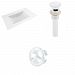AI-20703 - American Imaginations - Drake - 35.5 Inch 1 Hole Ceramic Top Set with Overflow Drain IncludedWhite/White Finish - Drake