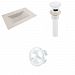 AI-21447 - American Imaginations - Drake - 35.5 Inch 1 Hole Ceramic Top Set with Overflow Drain IncludedWhite/Biscuit Finish - Drake
