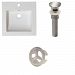AI-21728 - American Imaginations - Nikki - 21.5 Inch 1 Hole Ceramic Top Set with Overflow Drain IncludedBrushed Nickel/White Finish - Nikki