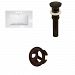 AI-21604 - American Imaginations - Flair - 23.75 Inch 3H4-in. Ceramic Top Set with Overflow Drain IncludedOil Rubbed Bronze/White Finish - Flair