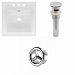 AI-21829 - American Imaginations - 16.5 Inch 3H4-in. Ceramic Top Set with Overflow Drain IncludedChrome/White Finish -