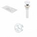 AI-21855 - American Imaginations - 35.5 Inch 3H4-in. Ceramic Top Set with Overflow Drain IncludedWhite/White Finish -