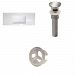 AI-21800 - American Imaginations - 39.75 Inch 1 Hole Ceramic Top Set with Overflow Drain IncludedBrushed Nickel/White Finish -