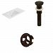 AI-21892 - American Imaginations - 35.5 Inch 3H8-in. Ceramic Top Set with Overflow Drain IncludedOil Rubbed Bronze/White Finish -