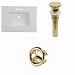AI-22075 - American Imaginations - Flair - 30.75 Inch 3H4-in. Ceramic Top Set with Overflow Drain IncludedGold/White Finish - Flair
