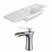 AI-22113 - American Imaginations - Prelude - 40 Inch 1 Hole Ceramic Top Set with CUPC Faucet IncludedChrome/White Finish - Prelude