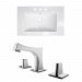 AI-22297 - American Imaginations - Flair - 25 Inch 3H8-in. Ceramic Top Set with CUPC Faucet IncludedChrome/White Finish - Flair