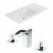AI-22274 - American Imaginations - 35.5 Inch 3H8-in. Ceramic Top Set with CUPC Faucet IncludedChrome/White Finish -