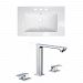 AI-22304 - American Imaginations - Flair - 25 Inch 3H8-in. Ceramic Top Set with CUPC Faucet IncludedChrome/White Finish - Flair