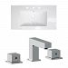 AI-22320 - American Imaginations - Flair - 36.75 Inch 3H8-in. Ceramic Top Set with CUPC Faucet IncludedChrome/White Finish - Flair