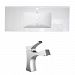 AI-22163 - American Imaginations - Roxy - 48 Inch 1 Hole Ceramic Top Set with CUPC Faucet IncludedChrome/White Finish - Roxy