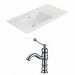 AI-22268 - American Imaginations - 35.5 Inch 1 Hole Ceramic Top Set with CUPC Faucet IncludedChrome/White Finish -