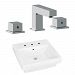 AI-22422 - American Imaginations - 20.5 Inch Above Counter Vessel Set For 3H8-in. Center Faucet - Faucet IncludedChrome/White Finish -
