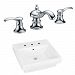 AI-22451 - American Imaginations - 19 Inch Above Counter Vessel Set For 3H8-in. Center Faucet - Faucet IncludedChrome/White Finish -